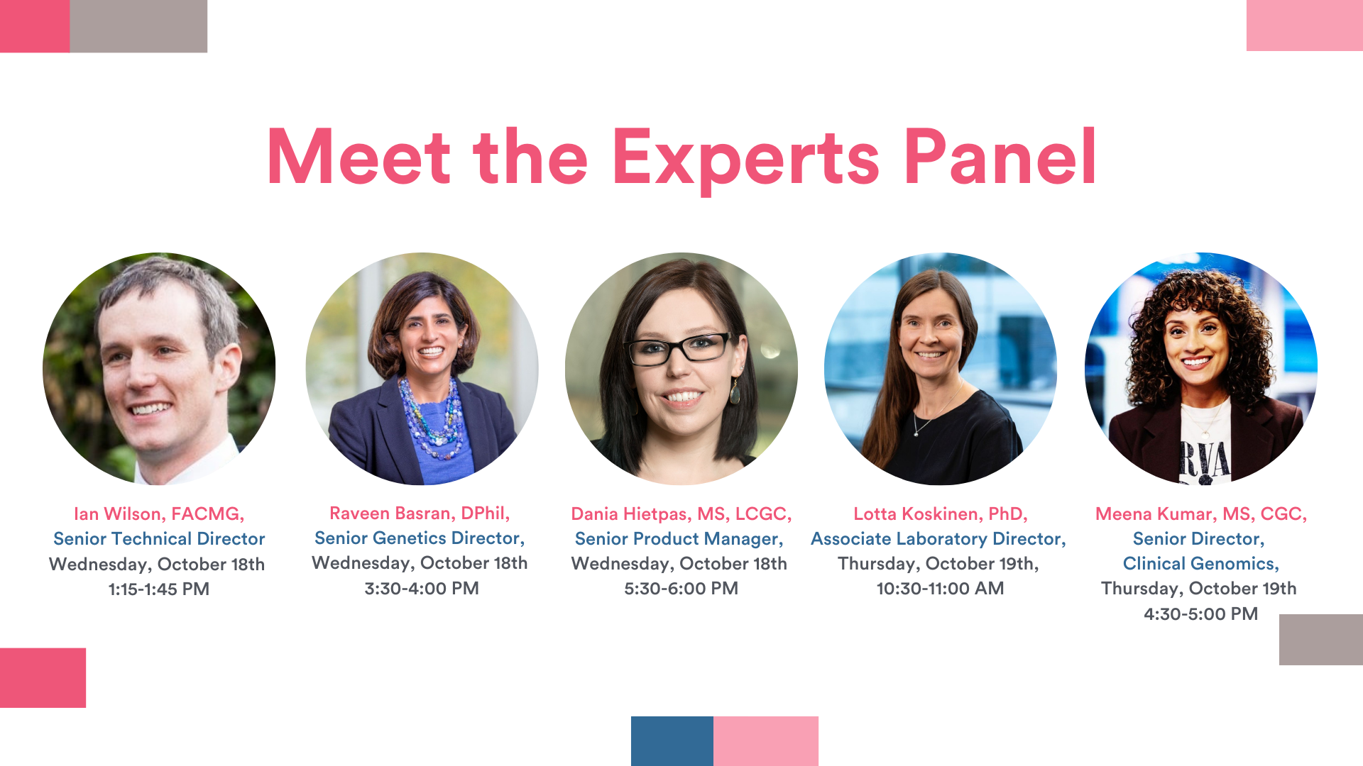 Image of panel experts for NSGC